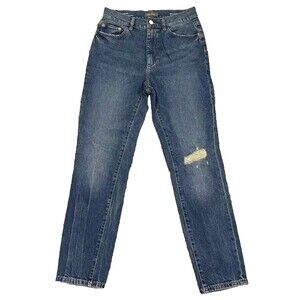 DL1961 Women's Bella Slim High Rise Vintage Jeans  26 Distressed Blue